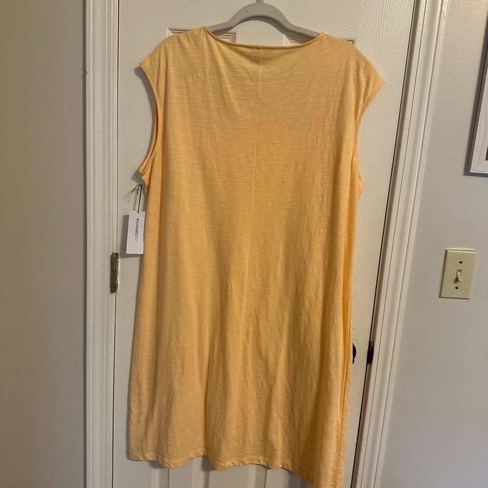 Liz Claiborne Sleeveless dress, Apricot Sherbet color, 100% cotton. - Picture 2 of 8
